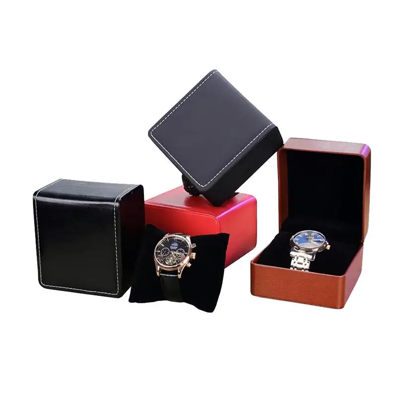 High Grade PU Leather Single Watch Gift Box with Pillow – Elegant Wristwatch Display Ca... - SKU LWGB2010 - UGI Packaging