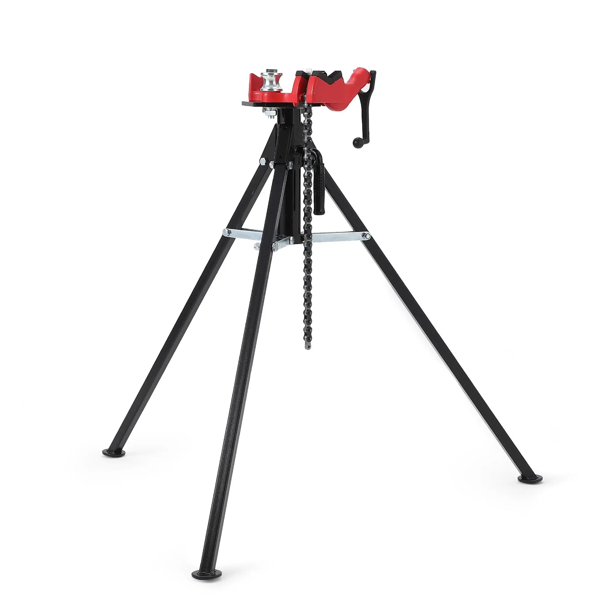 Dreibein-Rohrkettenständer, 1/8 "-5" Rohrkapazität, tragbare klappbare Stahlbeine, zum Greifen, Stützen und Biegen von Rohren