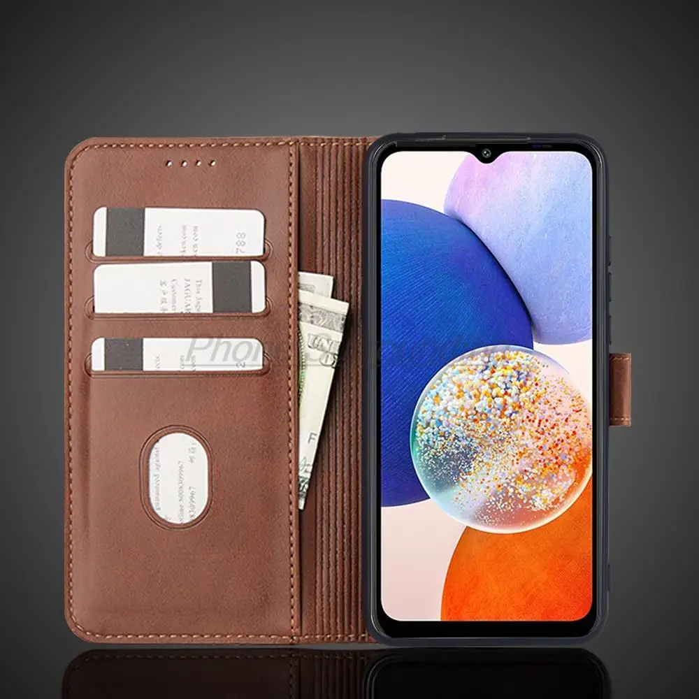 Elegant PU Leather Wallet Flip Case - Premium Protective Cover & Phone Bag for Samsung Galaxy A14 5G