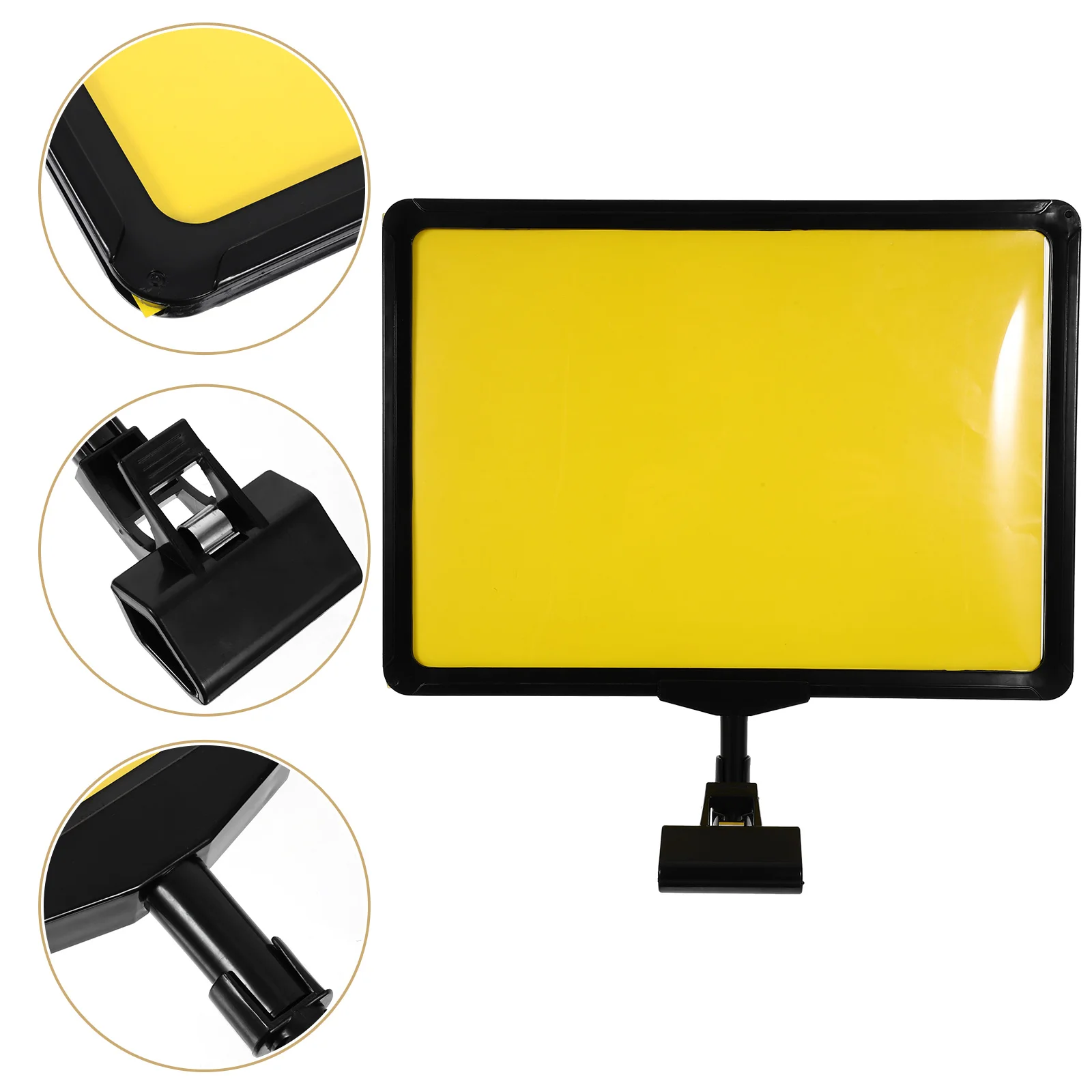 Black Frame Yellow Paper Price Tag Label Holder Advertising Rack Display Stand Card Note Holder Supermarket Vegetable 2