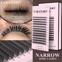 LAKANAKU YY Extensions de cils à pointe unique 8-15MM, fibres technologiques, cils flexibles légers à pointe acérée 3