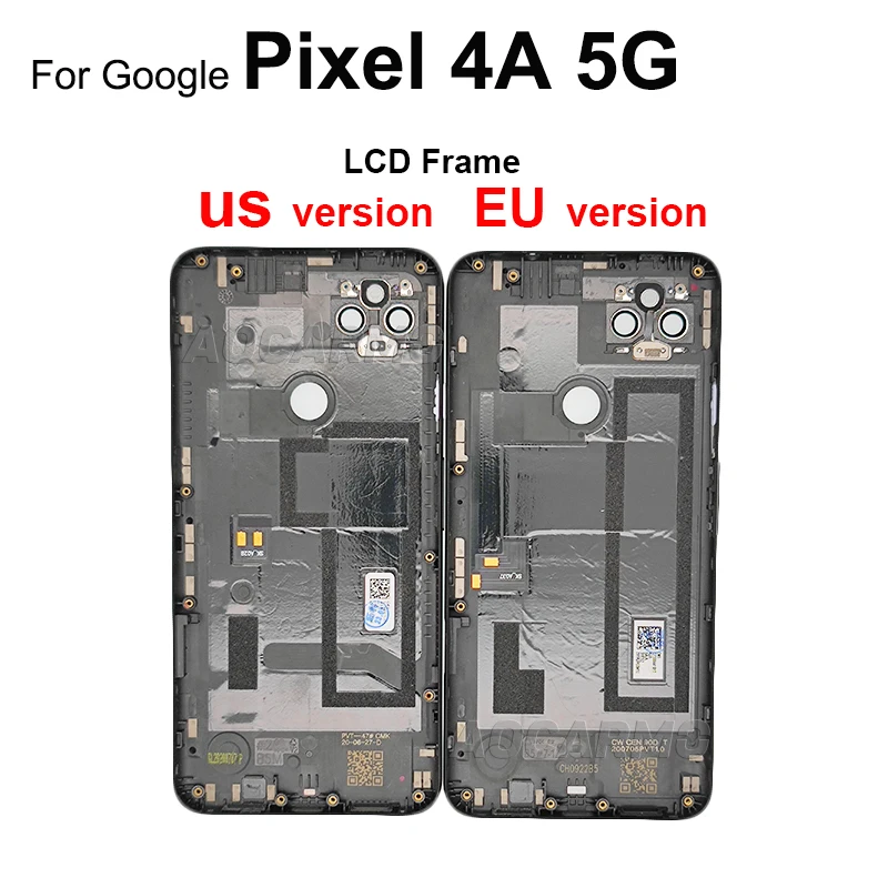 Aocarmo 전면 스크린 LCD 프레임, 구글 픽셀 4A 4G 5G 교체 부품