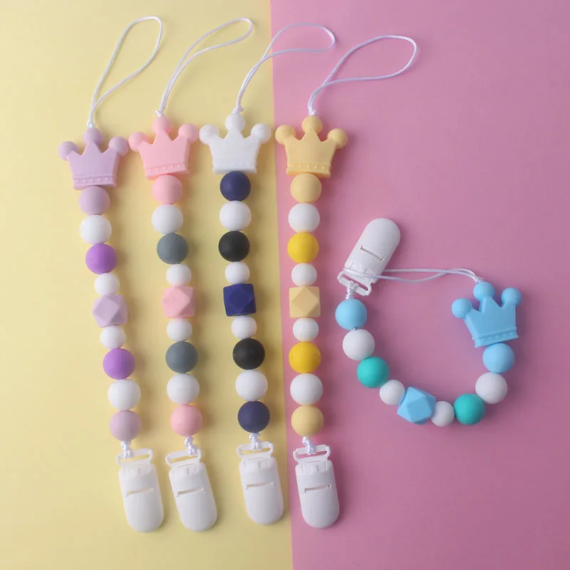 

Baby Infant Toddler Dummy Pacifier Silicone Soother Nipple Clip Chain Holder Strap Baby Chew Toy Baby Teether Teething Chain