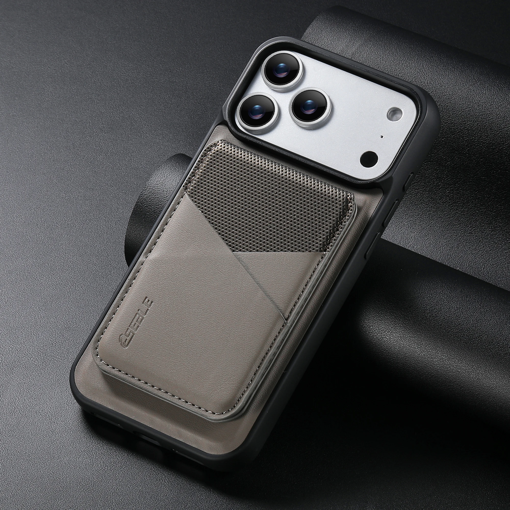 Elegant 2-in-1 Detachable Magnetic Leather Wallet Phone Case with Color-Blocked Card Pocket