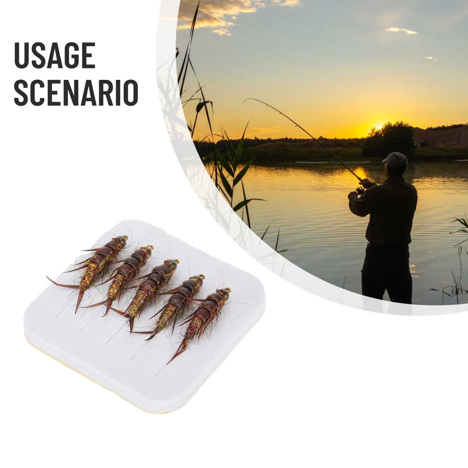 5pcs Fly Fishing Lure Nymph Stonefly Lures Fly Bait For Trout Bass Grayling Artificial Baits Fishing Tackle Accessories