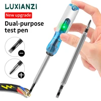 LUXIANZI Dual-use Voltage Tester Pen Word/cross Screwdrivers Non-contact Induction Intelligent Indicator Light Tester Pen Tool 1