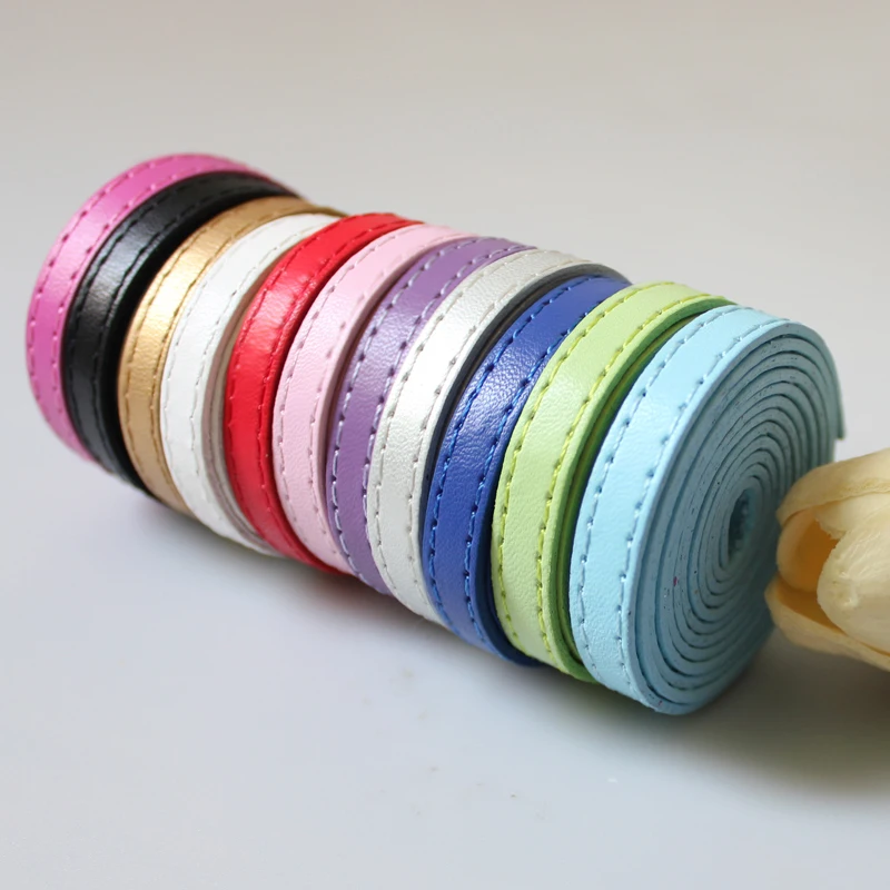 10pcs/lot 8mm 1Meter Length Wristband DIY Bracelet Keychain For Slide Letter Charms Copy Leather Belts Women Jewelry Making Gift