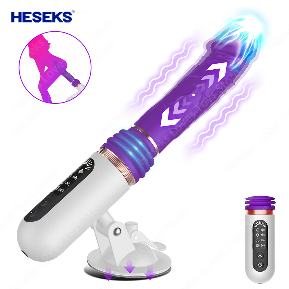 Automatic Thrusting Dildo Penetration Telescopic Vibrator for Women G-Spot Anal Masturbator Sex Machine with Suction Cup