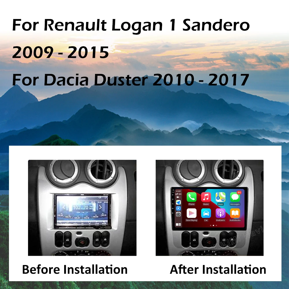 Radio para Auto con Android 14 para Renault Logan 1 Sandero 2009-2015, para Dacia Duster 2010-2017, Reproductor Multimedia 4G con Navegación y Video 6