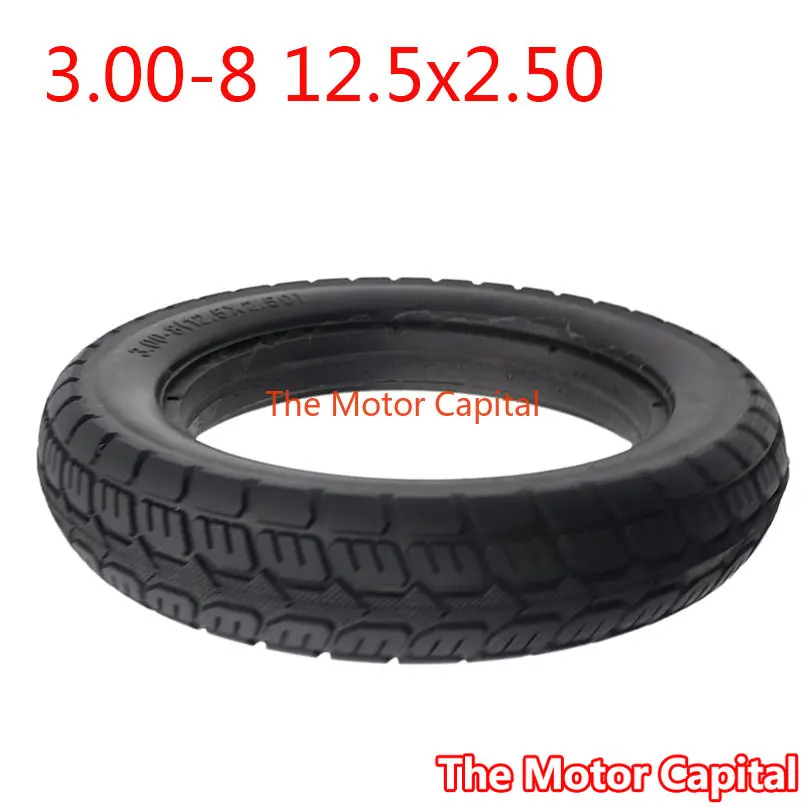 

3.00-8 12.5X2.50 tubeless solid tyre elastic tire for Mini Motorcycle Electric vehicles suitable hub groove width of 30-35MM