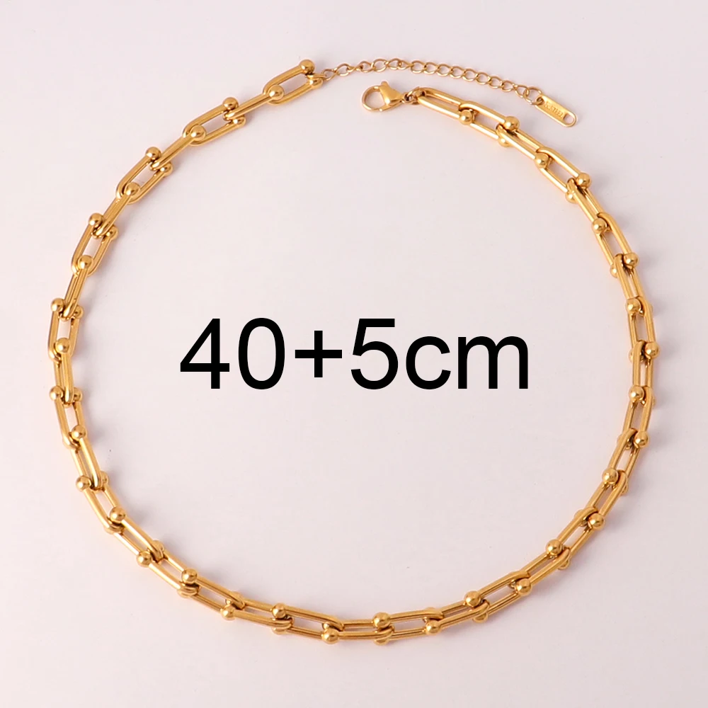 316L Stainless Steel Necklace Gold Color Thick Clavicle Chain Choker Necklaces for Women Necklace Party Boho Jewelry Collar Gift