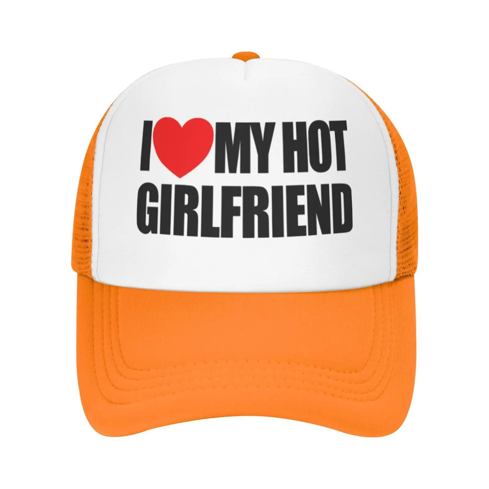 Heart I Love My Hot Girlfriend Trucker Hat Women Mesh Baseball Cap Heart i love my hot girlfriend trucker hat women mesh baseball cap