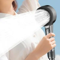 Massage Shower Head Adjustable 4 Mode One Key Stop Bathroom Filter High-pressure Water-saving Shower Mixer Nozzles Accessories 1