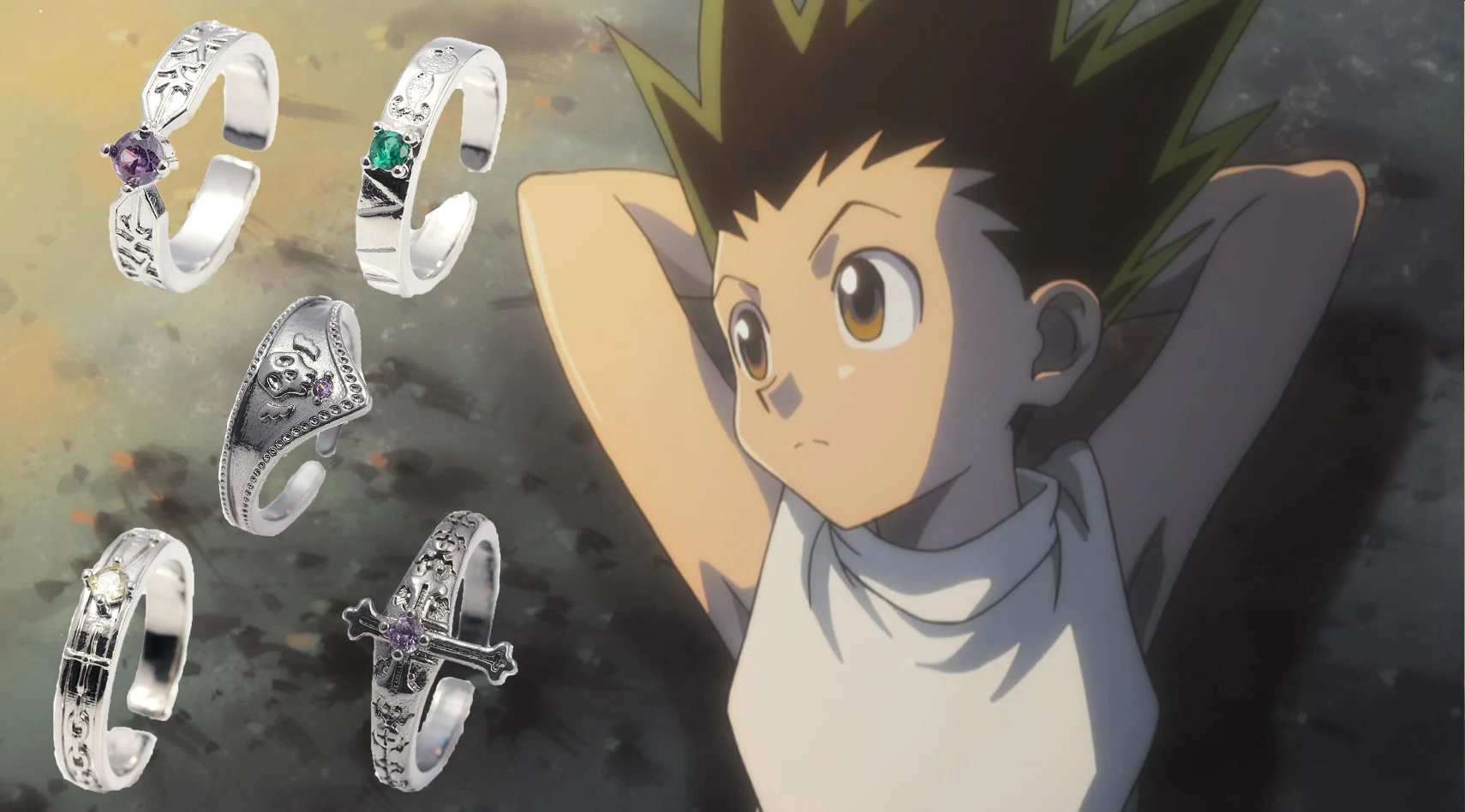 アニメハンターキルアクラピカゴンリングバッジ調節可能なリング