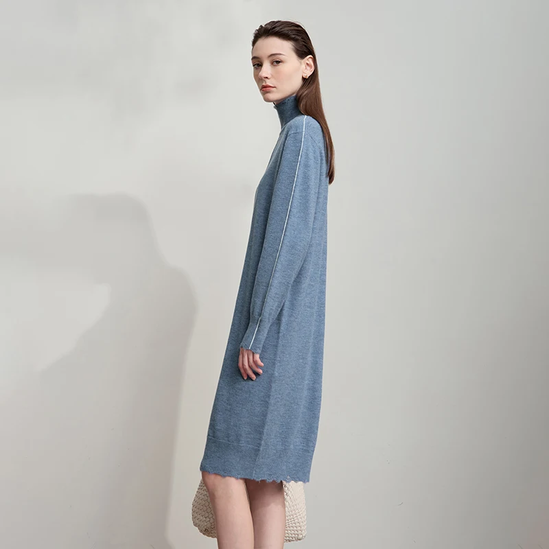 Amii Women Dress 2025 Autumn New Sweater Ladies Clothing Turtleneck Knitted  Long-sleeved Loose Elegant Dresses for Woman12553016 - AliExpress 200000345