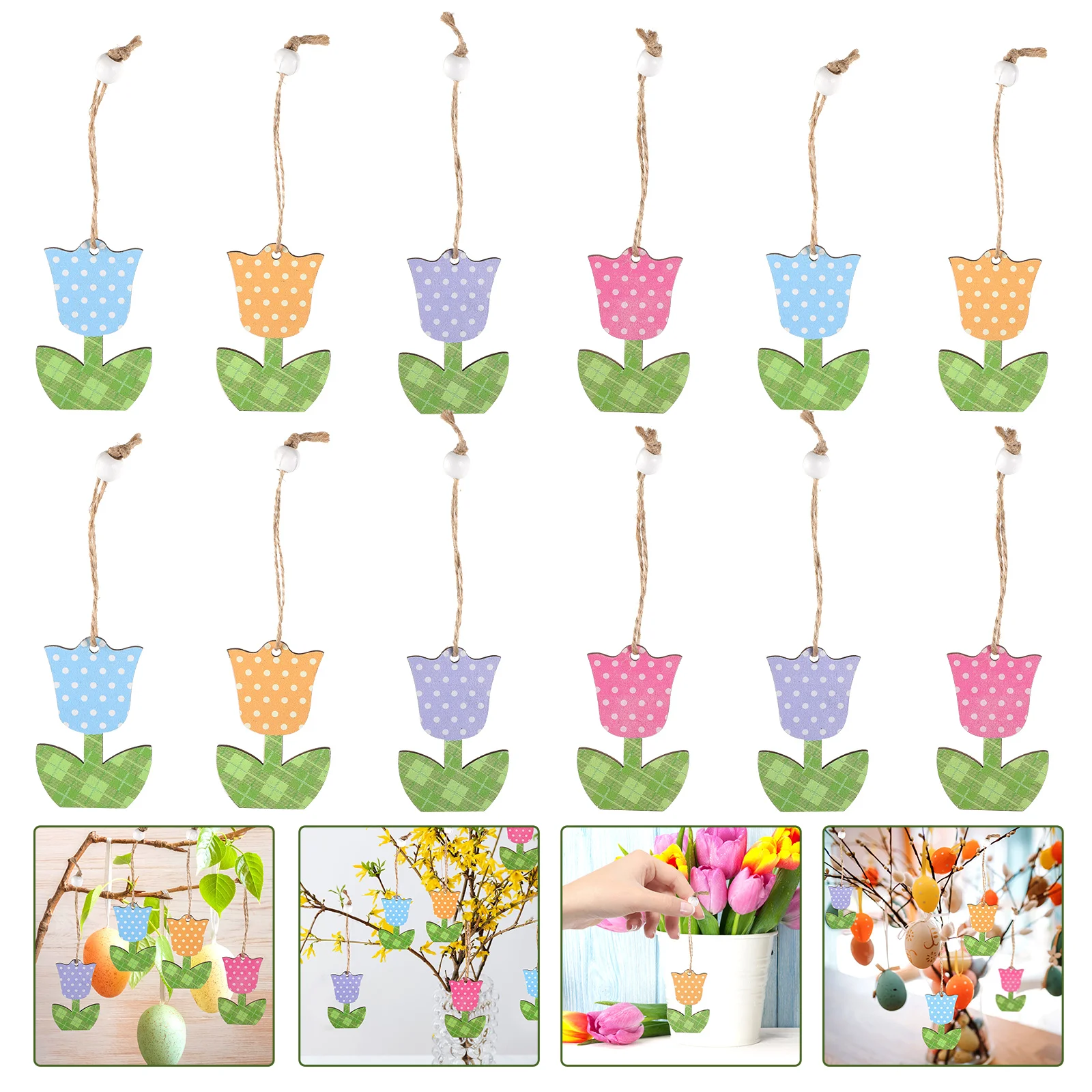 

English title: Hanging Ornaments Wooden Signs Spring Decor Mothers Day Decorations Easter Tree Embellishments