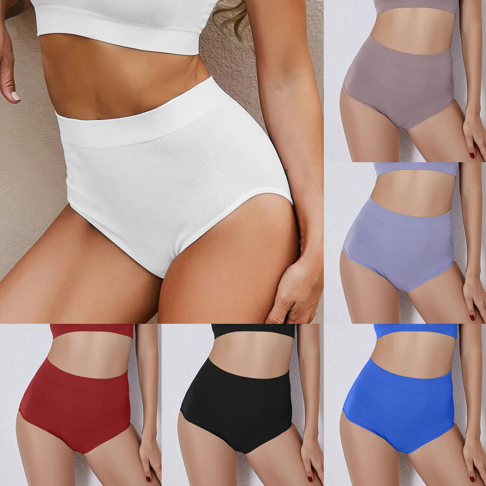 Bragas Mujer Algodón Cintura Alta Ropa Interior Calzoncillos Elasticidad  Boxer Mujer Estómago Plano JM