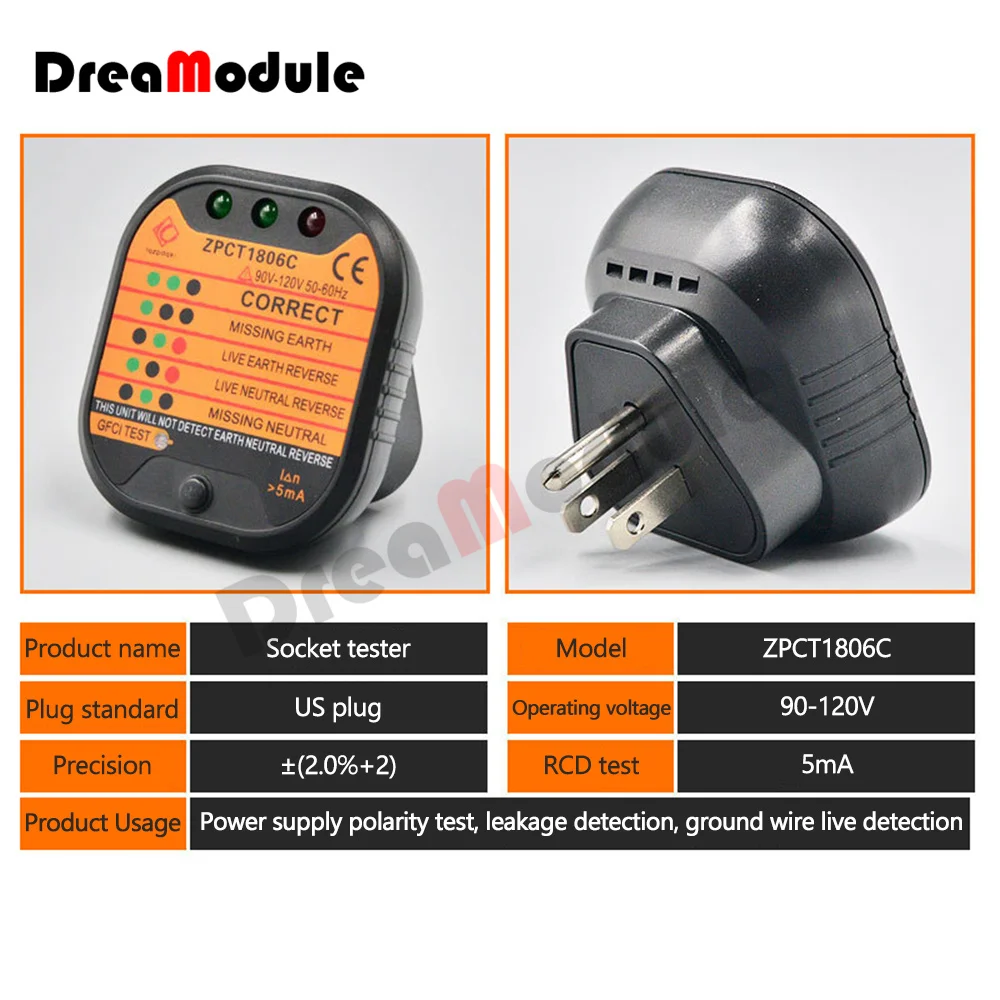 Socket Tester incl Ground – Less EMF