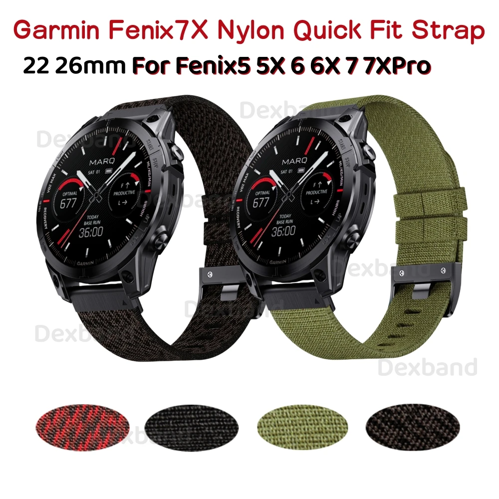 

22 26mm Garmin Quick Release Nylon Strap For Fenix 5 6Pro 7Pro Wristband Sport Watch Band Fenix7X/5X/5XPlus/6X/6XPro Bracelet