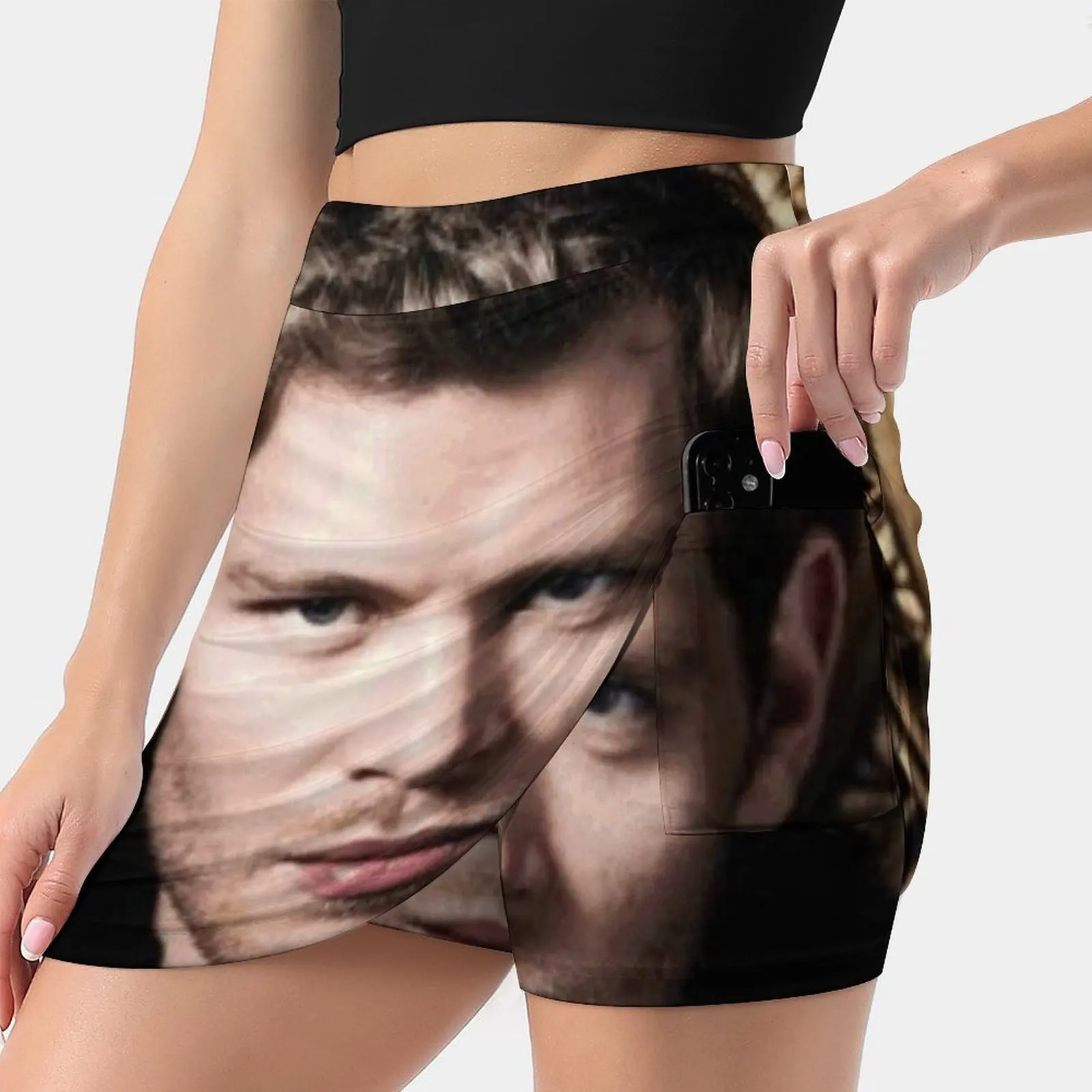 

Оригинальная Женская мини-юбка, юбка А-силуэта с карманами, Оригинальные милые юбки Клаус, вампир, Джозеф Морган, Элайджа