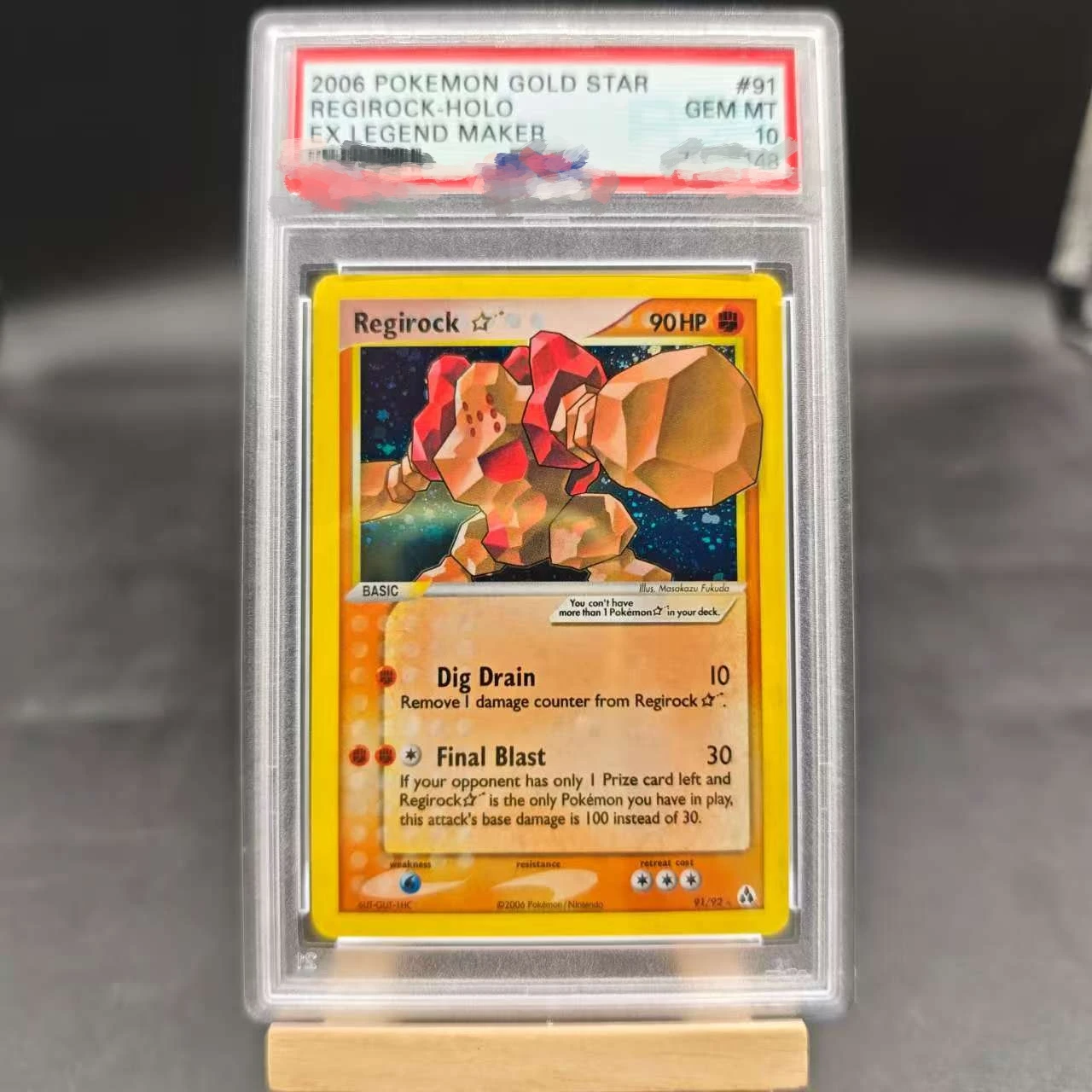 PTCG DIY 등급 카드 2006 골드 스타 알라카잠 99/100 컬렉션 카드 카피 10포인트 등급 카드 애니메이션 게임 선물 장난감