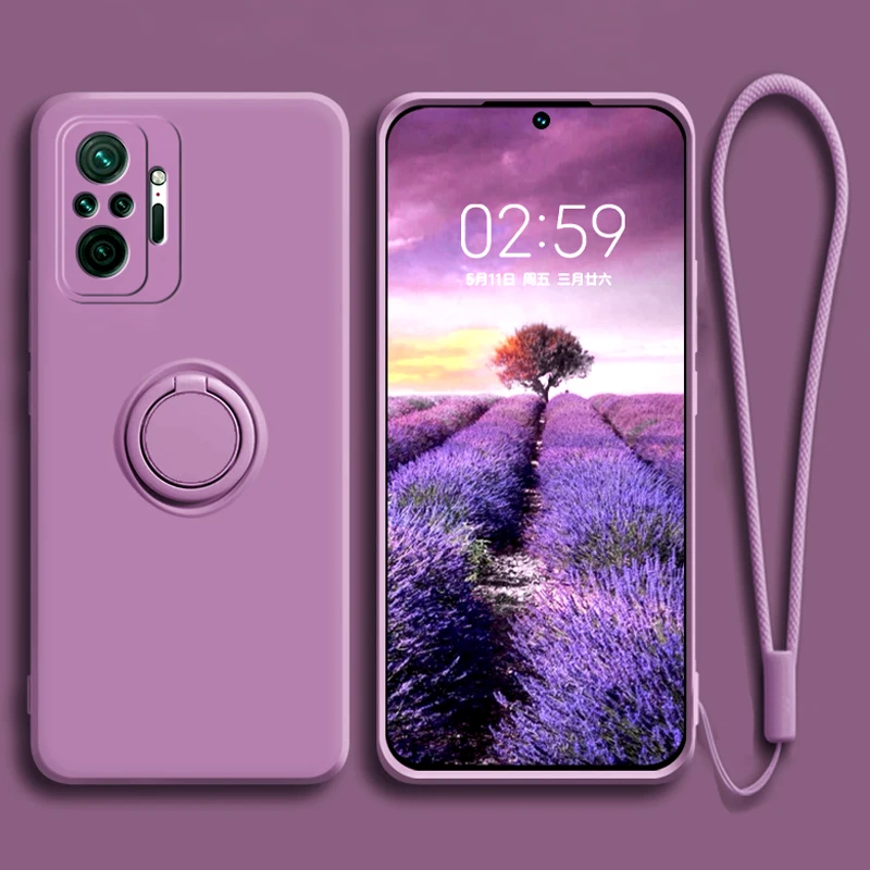 Liquid Silicone Phone Case with Soft Magnetic Ring Holder