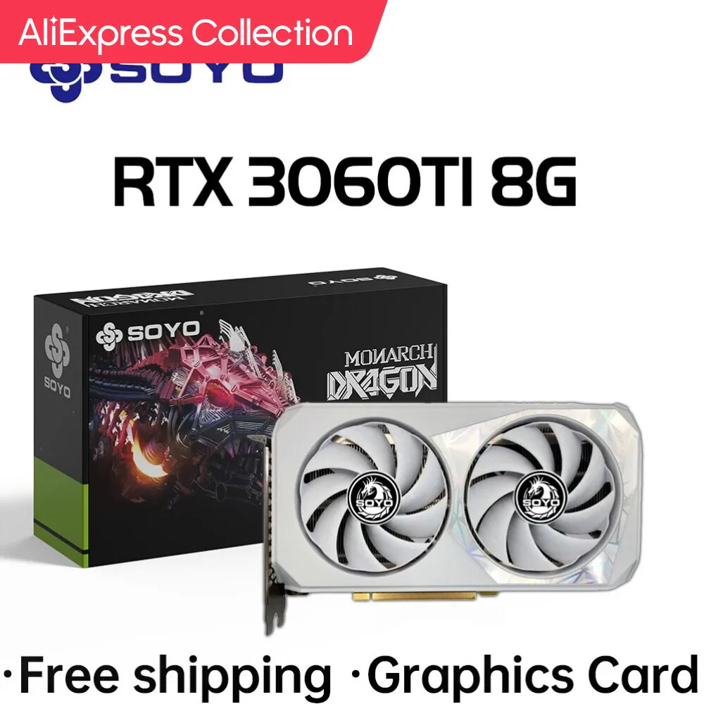 Aliexpress Collection Soyo Rtx 3060Ti 8G Scheda Grafica Nvidia 256Bit Schede Video Pci Gddr6 Desktop Gaming Gpu Rtx 3060Ti Dp * 3