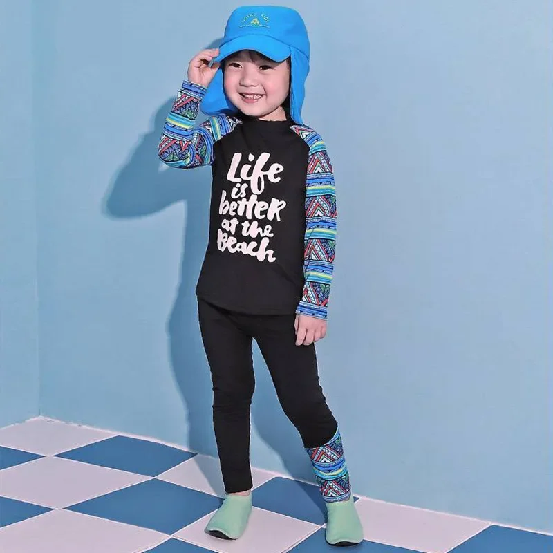 Boys Girls Rashguard Swimwear 2pc Suit Kids