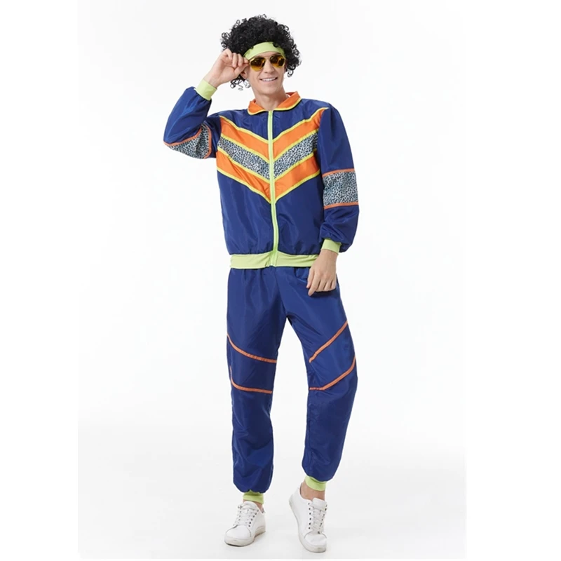 

Halloween Retro Men's 70s 80s Nightclub Costume Party Disco Performance Costume Cosplay Hip Hop Sportwear Suit