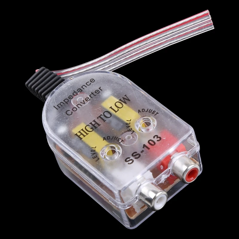 Car Stereo Amplifier Car Stereo 12V RCA Speaker Amplifier High To Low Level Line Output Converter Adapter Wiring Adjustable Auto Part