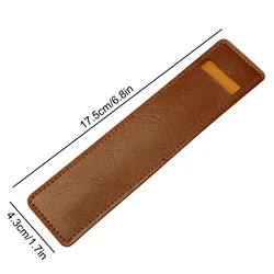 Elegant PU Leather Pen Sleeve - Retro Fountain Pen Holder & Gift (Brown)