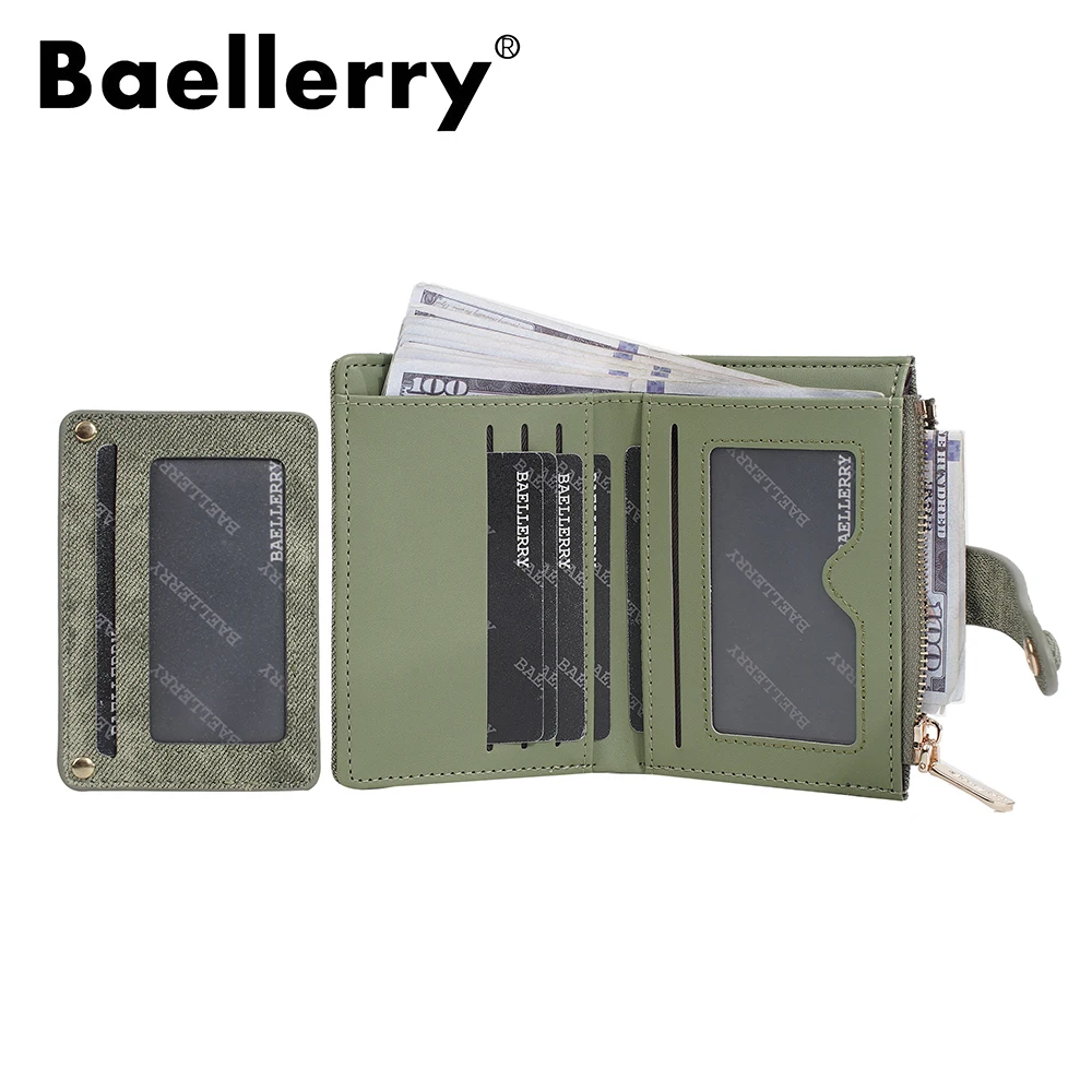 Cute Mini Wallet for Women, Baellerry Ins Fashion Cardholder with Wrist Strap, Small RFID Blocking Zip Around Coin Purse for Gir