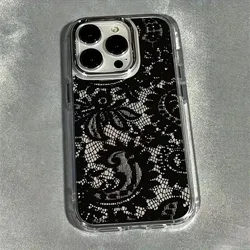 Elegant Black Lace Pattern Soft Phone Case for Realme GT3 5G (LYK - 335LY91102A1)