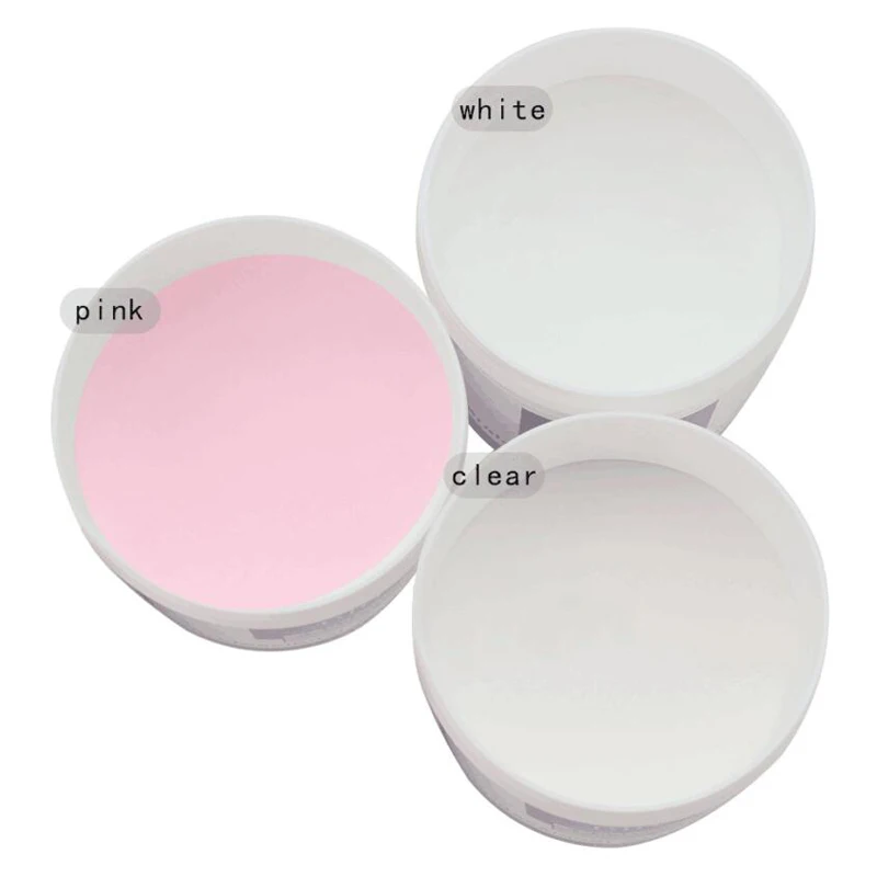 3Colors Acrylic Nail Powder Transparent/Pink/White Carving Crystal Polymer Powder Manicure Nail Polish Professional Accessories