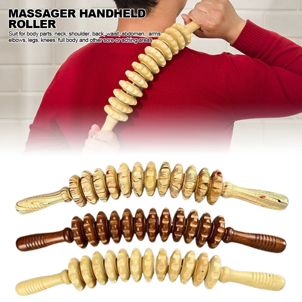 Wooden Therapy Massager Roller Trigger Point Massager Stick for Fascia Cellulite Muscle & Abdomen Body, Muscle Belly Relief Tool