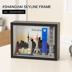 Skyline Photo Building Block Set - Iconic City Views Collection 3D Model Mini Brick Christmas Gift (ShangHai)