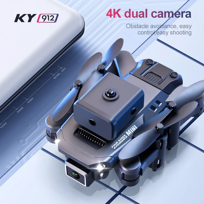 Mini Drone Selfie Lommestørrelse 4K HD Kamera Foldbar WiFi FPV RC Quadcopter Legetøj