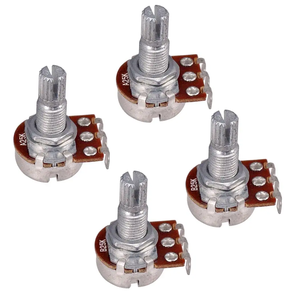 Guitar Potentiometer 4pcs Full 25K / Audio Volume Pots Potentiometer Dia 17mm mm