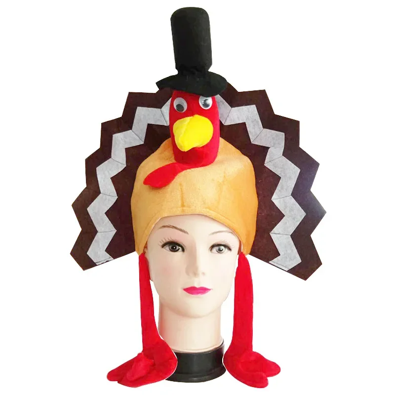 Thanksgiving Hat Thanksgiving Turkey Hat Moving Turkey Head Cover Thanksgiving Decoration Party Hat