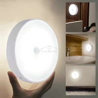 Round Night Light Led Wireless Motion Sensor USB Bulbs Charging Bedroom Decoration Staircase Cabinet Wardrobe Lighting Wall Lamp 2