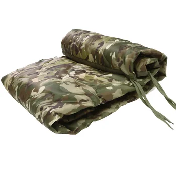 Tactical Army Poncho Liner Camouflage Water Repellent Woobie Quilted Blanket Suitable for Camping, Shooting, Hunting 1