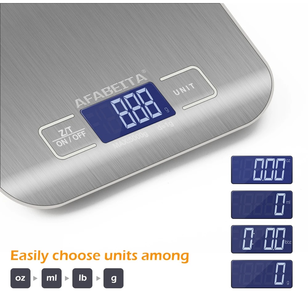10/5/3Kg Kitchen Scales Stainless Steel Weighing For Food Diet Postal Balance Measuring LCD Precision Electronic