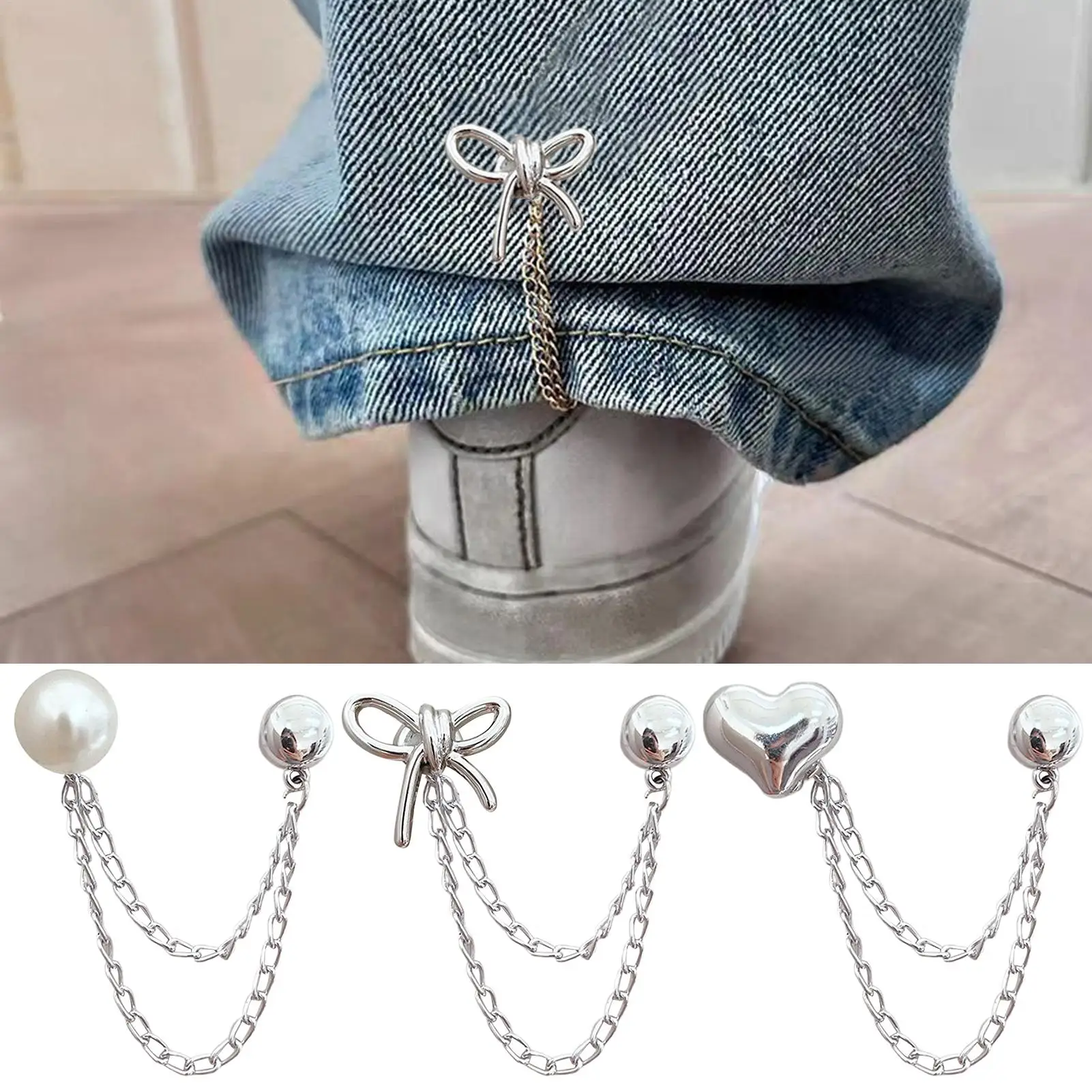 Magnetic Clothing Clips Metal Magnetic Button Clips With Chain Decorative Clothespin Clothing Accessories For Daily Commuting
