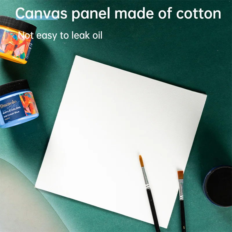 1pc Cotton Canvas Panels Drawing Board for Oil & Acrylic Paints 20x20cm 7.9x7.9inch
