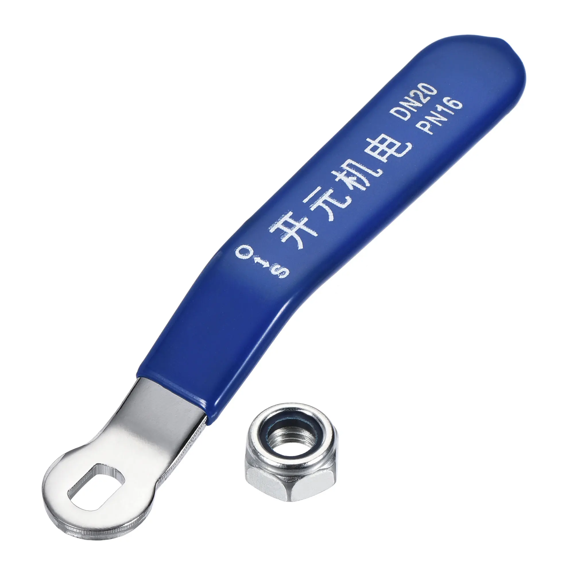 1pcs Valve Handle Lever Handle Iron Chrome Plated Replacement Plastic Grip Blue for DN20 Ball Valve valve handle