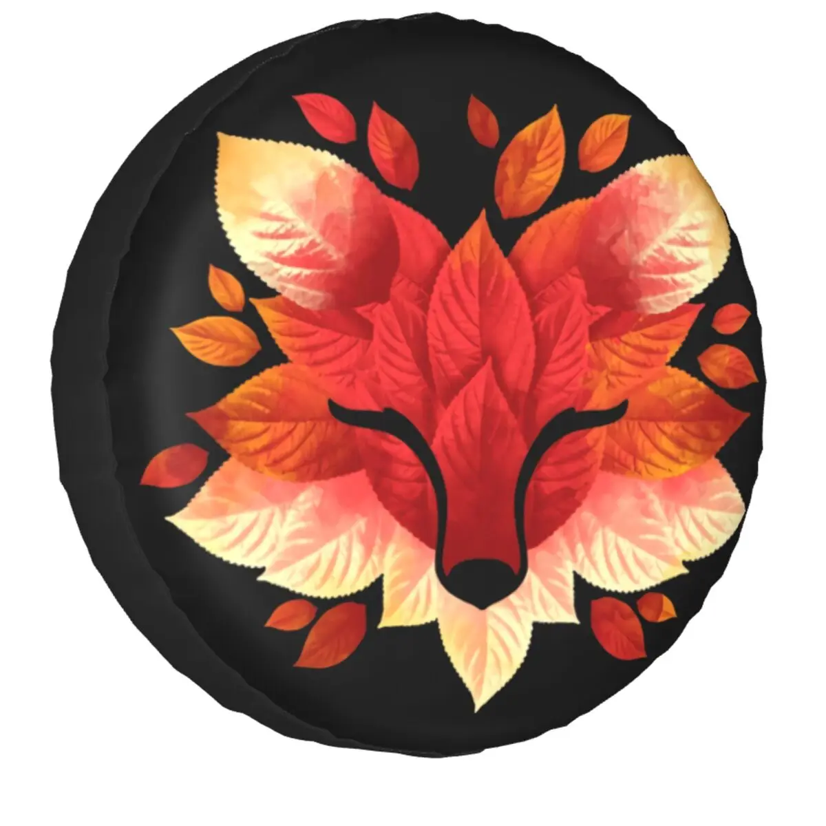 

Animal Print Spare Tire Cover for Jeep Hummer Fox Of Leaves SUV RV 4x4 Car Wheel Protectors Accessories 14" 15" 16" 17" Inch