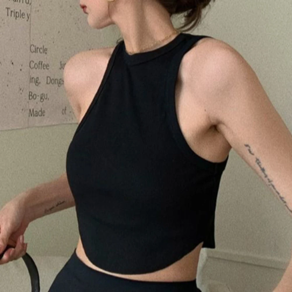 

Comfy Fashion Daily Leisure Vest T-shirt Camisole Cropped Fashionable Female Sexy Simple Sleeveless Street Tank