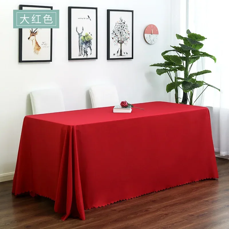Banquet Table Cover Wedding Cloth Square Rectangle Polyester Linen Hotel Decoration Birthday Party Durable