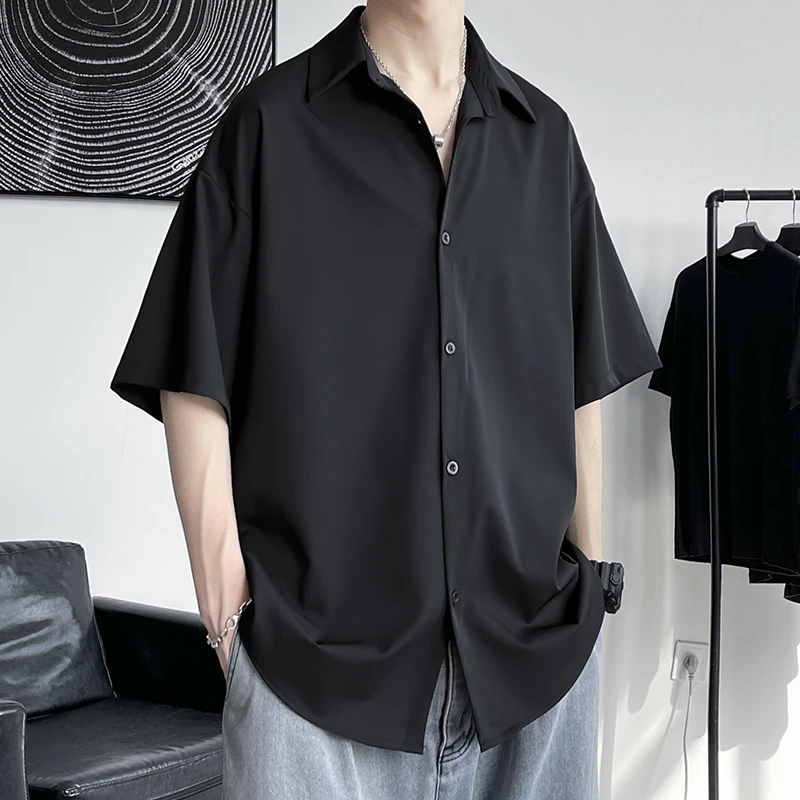 

Summer Short Sleeve Shirts Men Luxury Oversize Short-sleeved Shirt Korean Casual All-match Harajuku Thin Shirt Business Formal