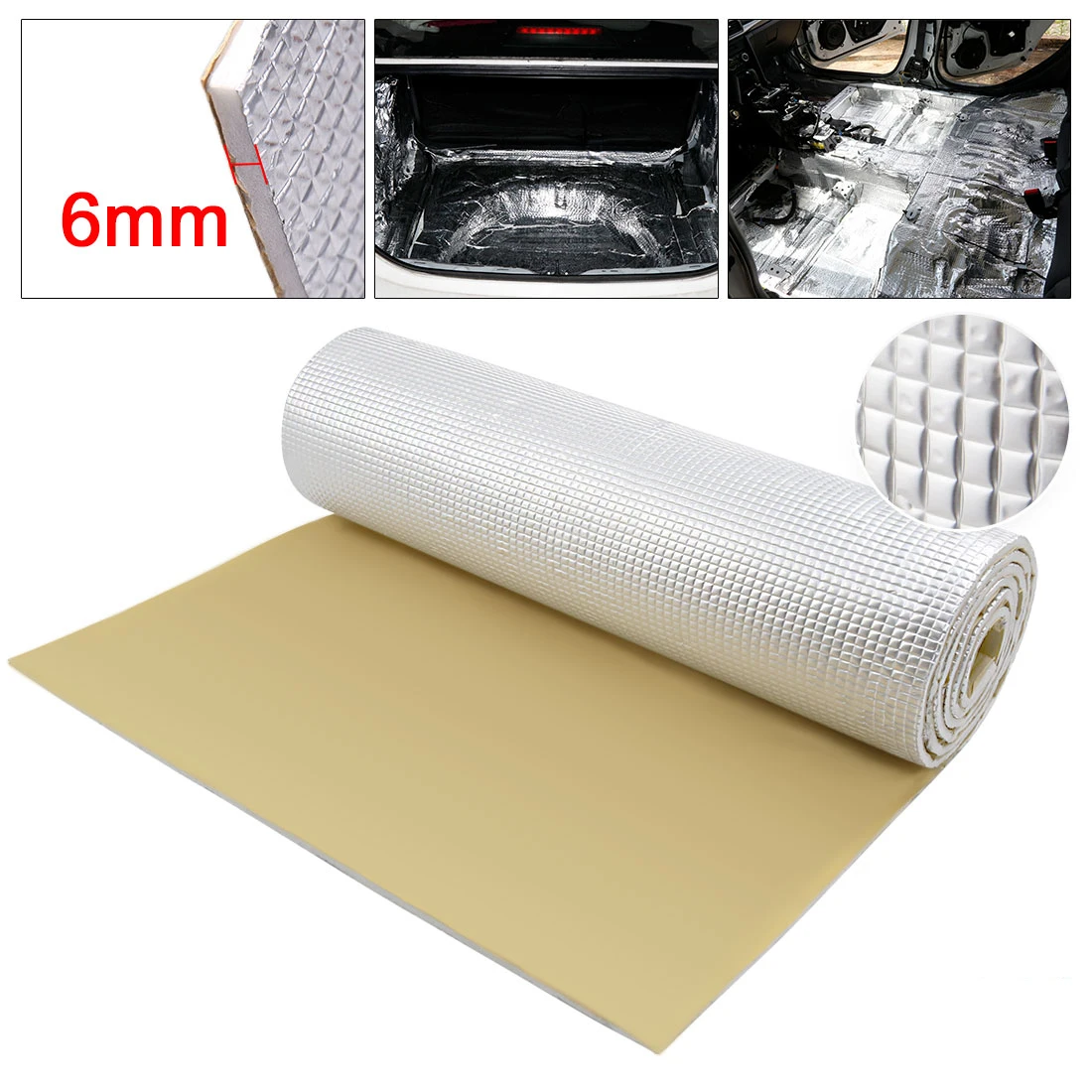Uxcell 6mm Thick Alumina Fiber Muffler Cotton Car Auto Indoor Heat